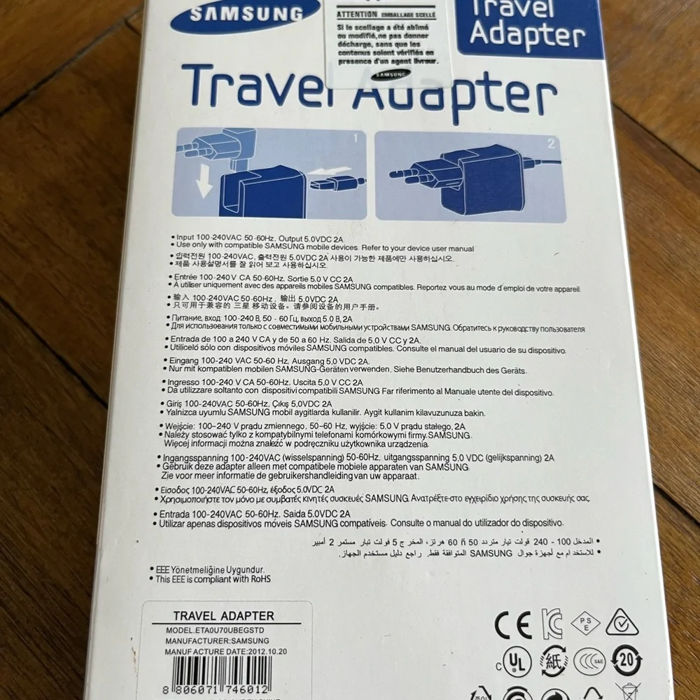 Samsung US Travel Adapter. NIB